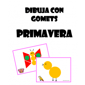 Dibuja con gomets - primavera