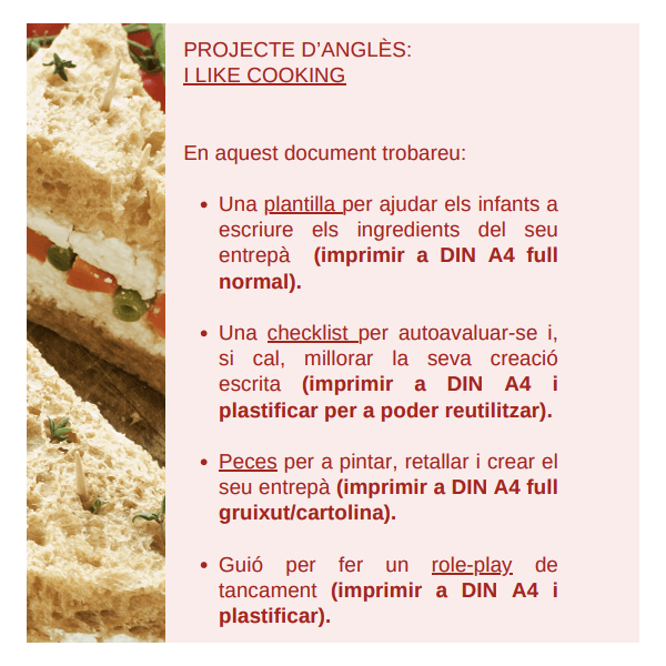 Crea el teu sandwich preferit