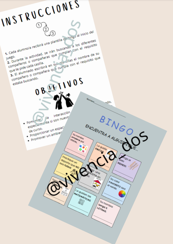 Bingo inicio de curso.