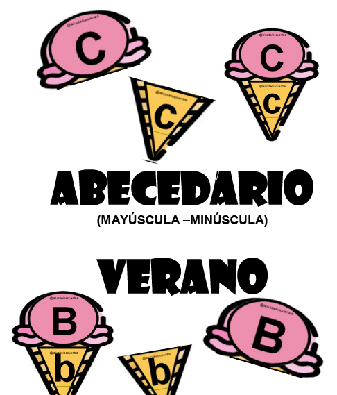 Abecedario (mayúscula/minúscula) - verano