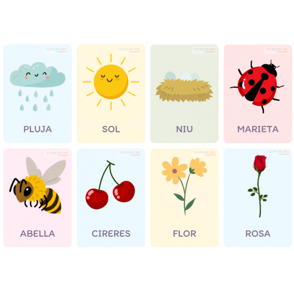 VOCABULARIO TARJETAS PRIMAVERA