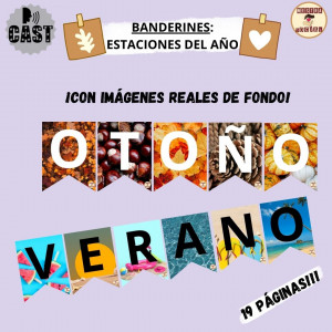 BANDERINES ESTACIONES DEL AÑO: otoño, invierno, primavera y verano (CASTELLANO)