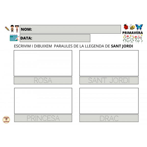 DIBUIXAR I ESCRIURE PARAULES DE SANT JORDI