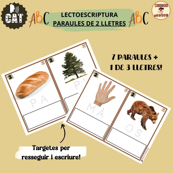 REPASSAR VOCABULARI PARAULES 2 LLETRES (LECTOESCRIPTURA)