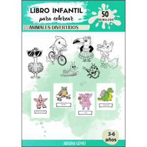 Libro colorear animales divertidos de todo el mundo