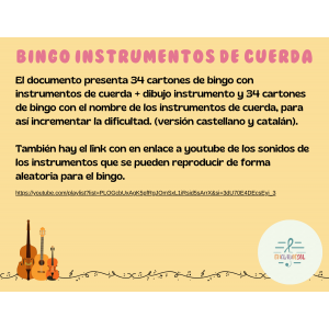 Bingo instrumentos de cuerda