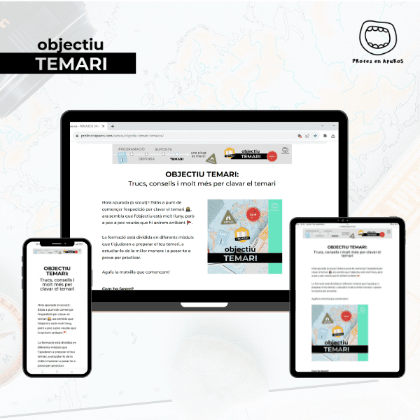 Objectiu TEMAR: Temari de mostra INF