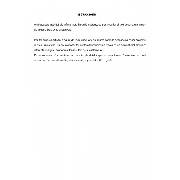 DESCRIU LA CASTANYERA