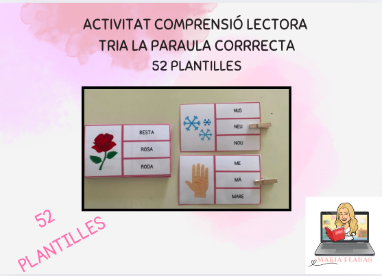 ACTIVITAT COMPRENSIÓ LECTORA. LECTURA DE PARAULES. TRIA LA PARAULA CORRECTA. LLETRA DE PAL. LLENGUA CATALANA. CATALA