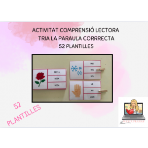 ACTIVITAT COMPRENSIÓ LECTORA. LECTURA DE PARAULES. TRIA LA PARAULA CORRECTA. LLETRA DE PAL. LLENGUA CATALANA. CATALA