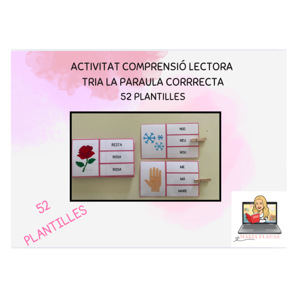 ACTIVITAT COMPRENSIÓ LECTORA. LECTURA DE PARAULES. TRIA LA PARAULA CORRECTA. LLETRA DE PAL. LLENGUA CATALANA. CATALA