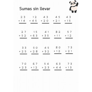 Dosier cálculo sumas y restas de dos cifras llevando y sin llevar