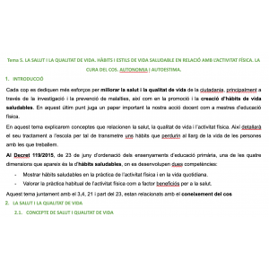 Tema 5: Salut i qualitat de vida