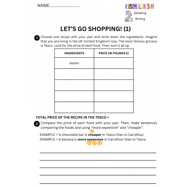 Let's go shopping! Comparatives