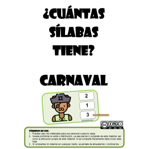 ¿Cuántas sílabas tiene? - carnaval