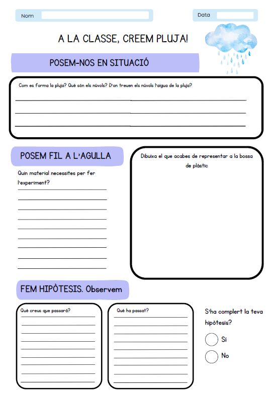 A la classe, creem pluja!