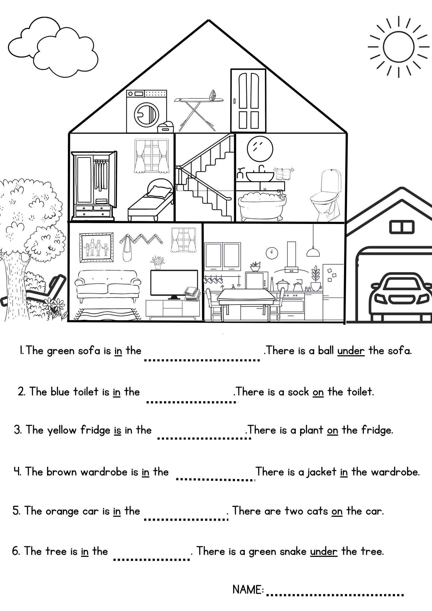 The house. Worksheet