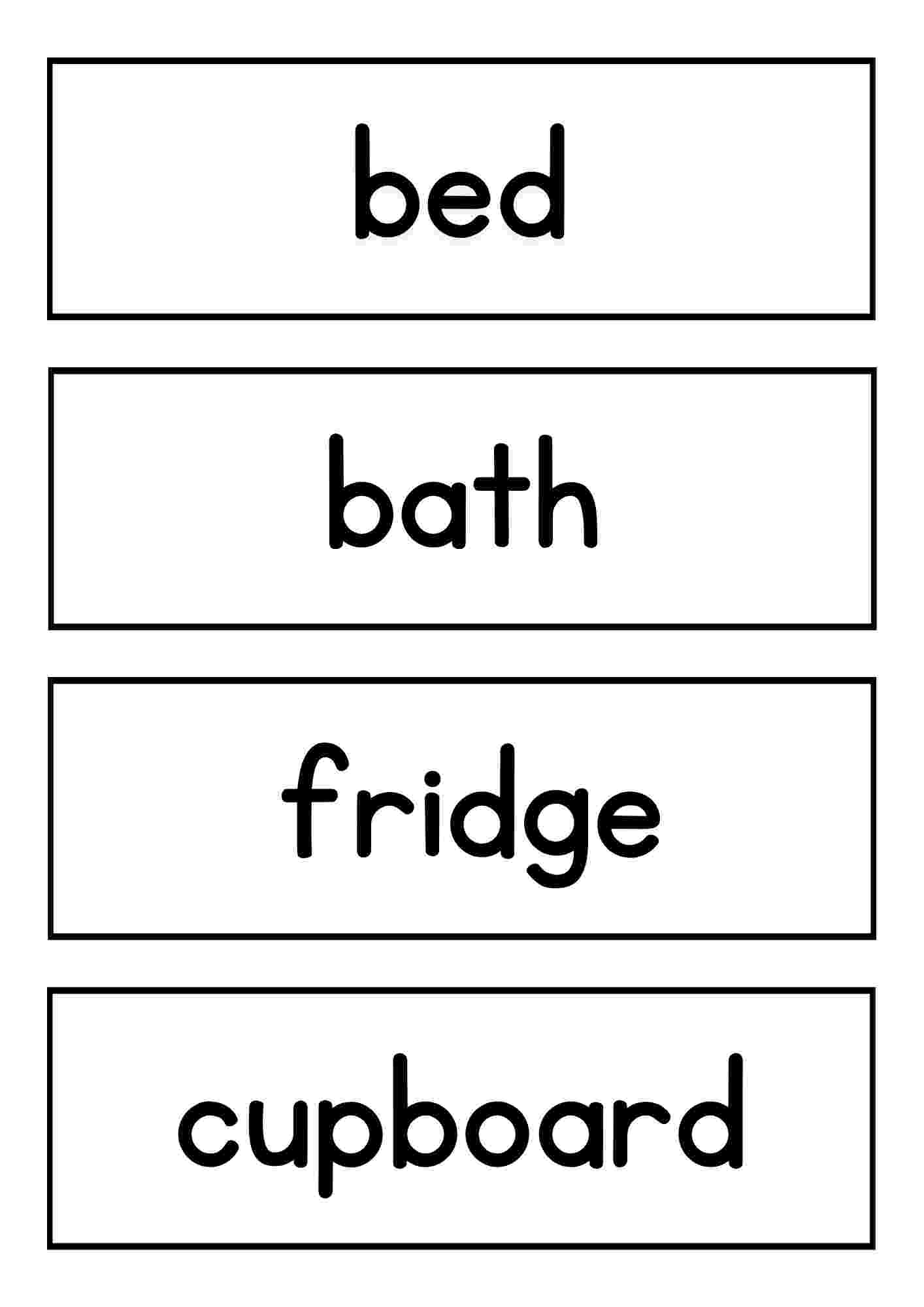 Vocabulary words: restaurant-clothes-house-beach