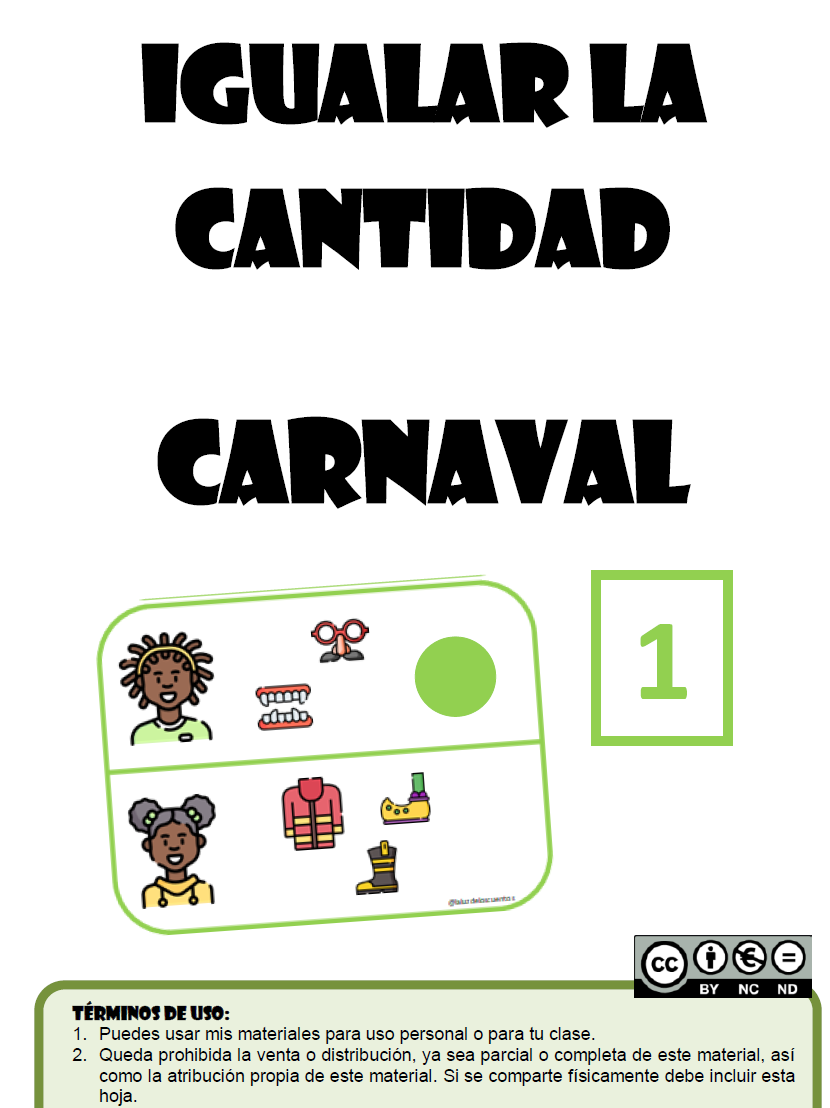 Igualar la cantidad - carnaval