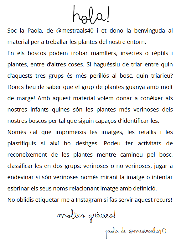 PLANTES DEL NOSTRE ENTORN