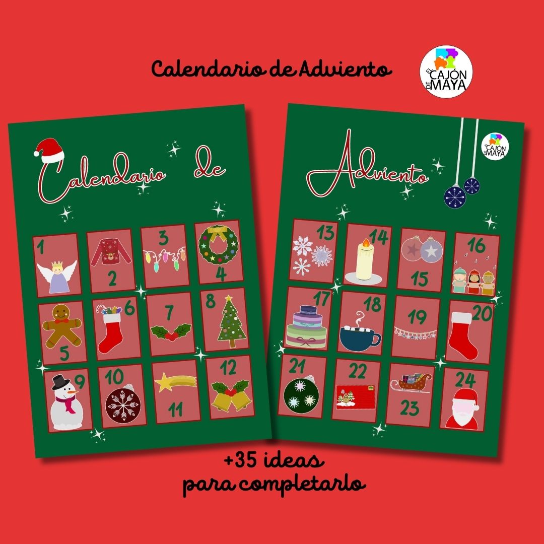 Calendario de Adviento con 35 ideas para rellenarlo (+ regalo)