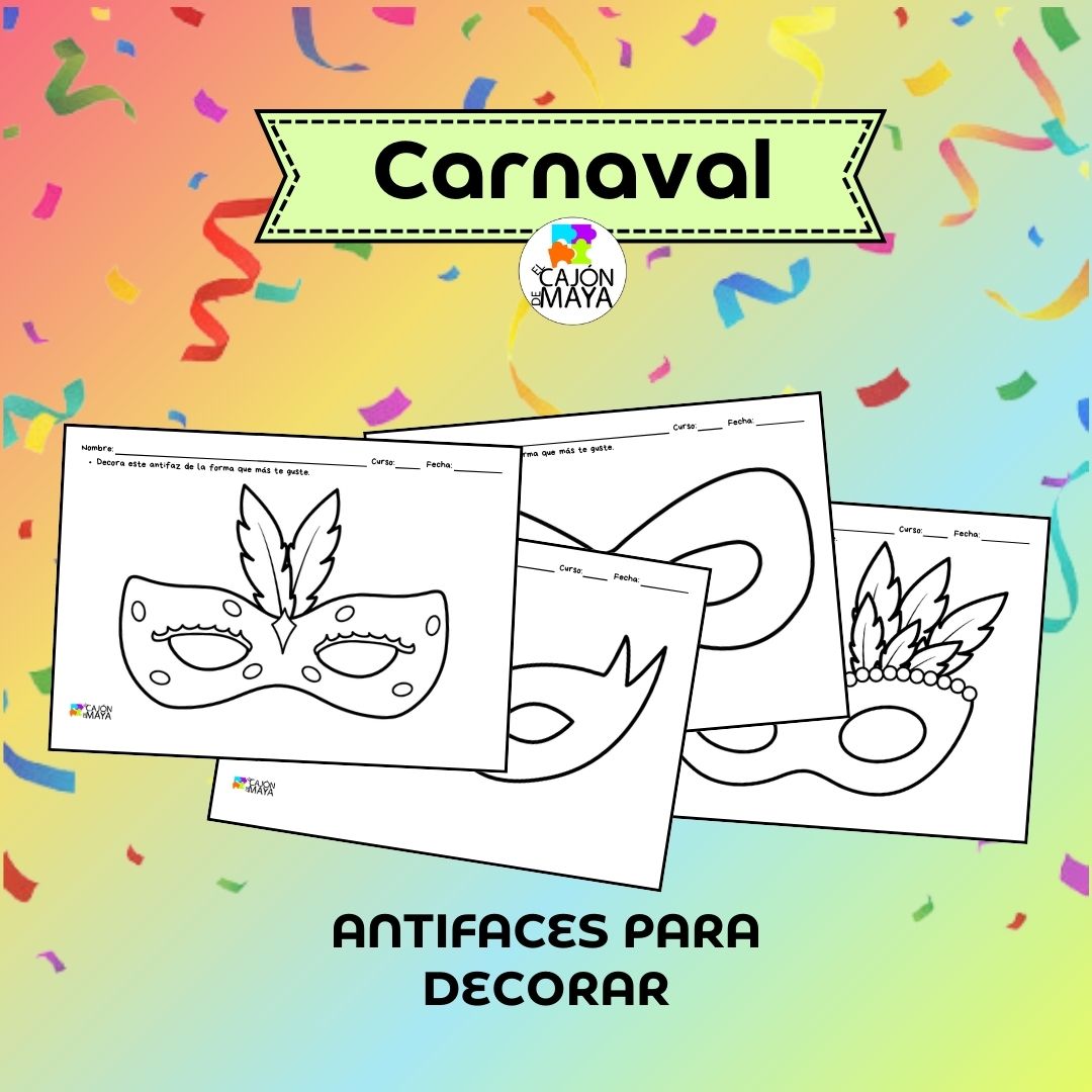 Antifaces de carnaval para decorar