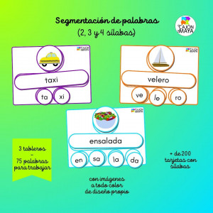 Juego de segmentación de palabras (2, 3 y 4 sílabas)