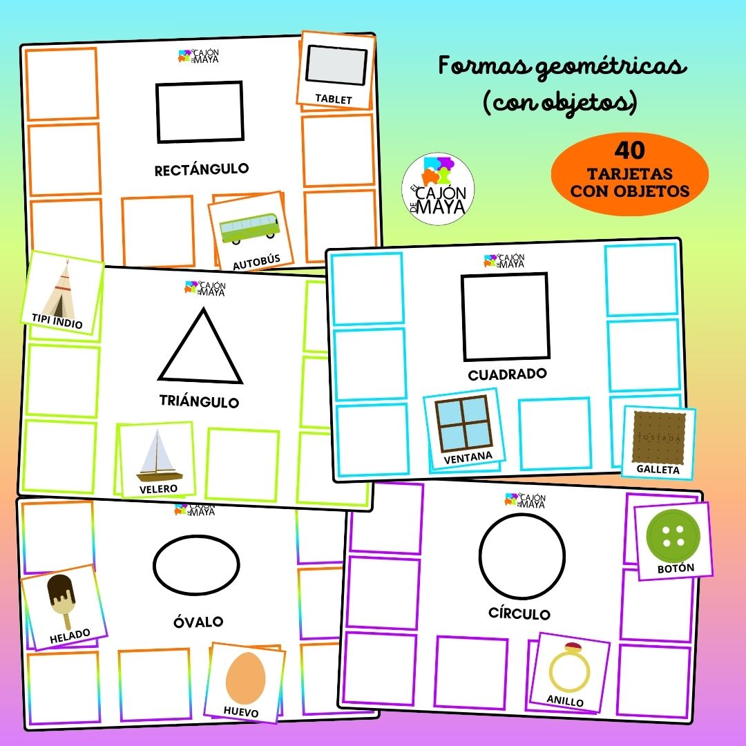 Tableros clasificadores - formas geométricas con imágenes