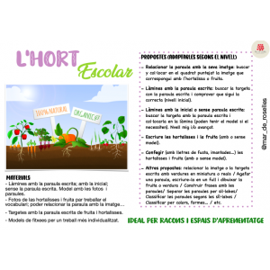 PACK HORT ESCOLAR: LECTOESCRIPTURA (català)