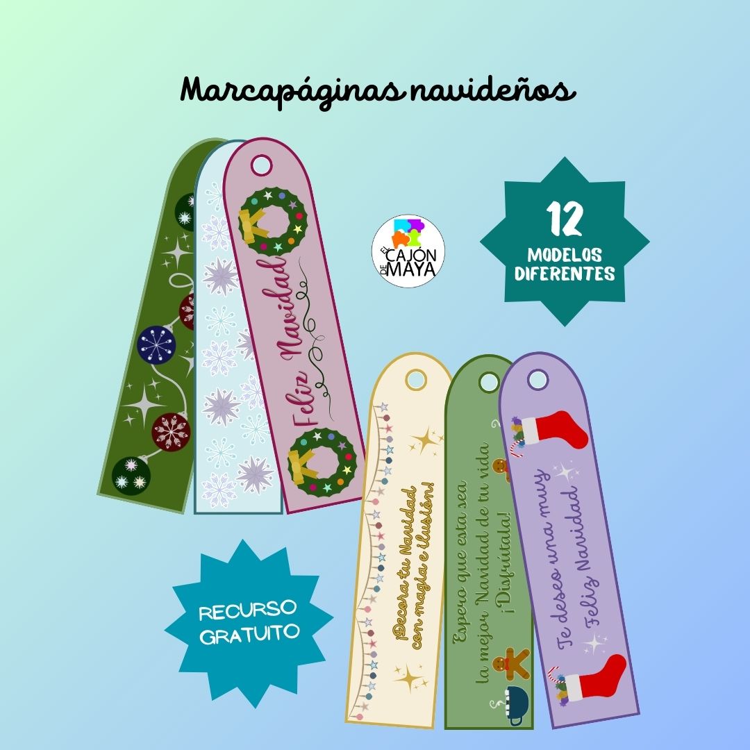 Marcapáginas navideños