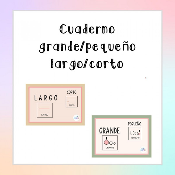 2 Cuadernos: largo/corto y grande/pequeño