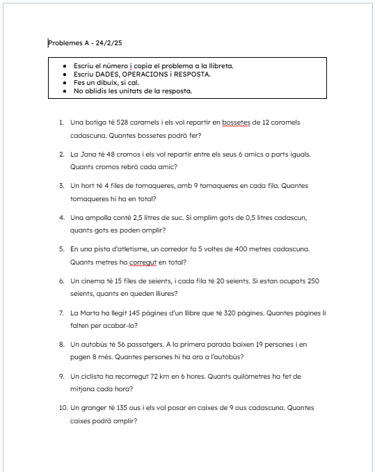 Problemes classificats 2