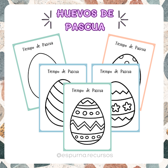 Huevos de Pascua grafismo y colorear