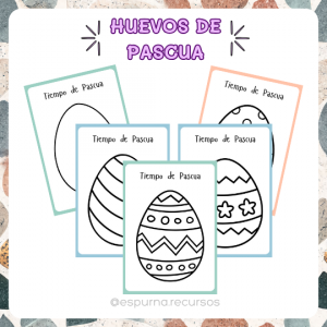 Huevos de Pascua grafismo y colorear