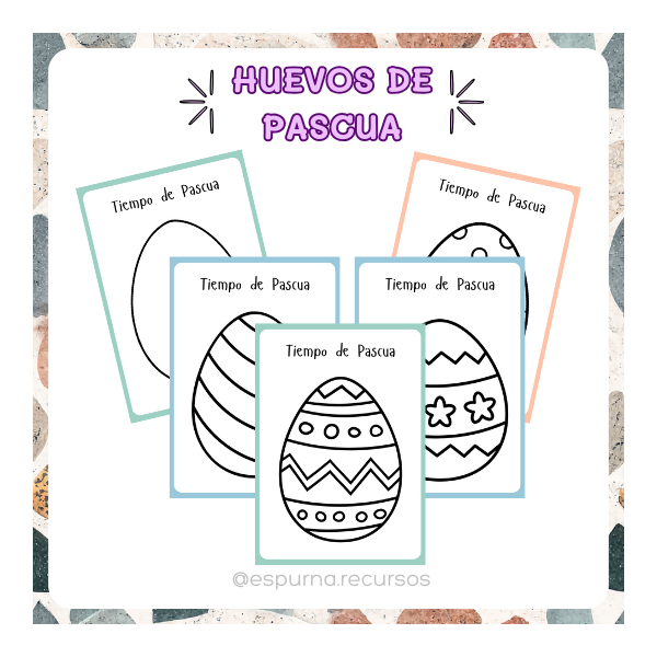 Huevos de Pascua grafismo y colorear