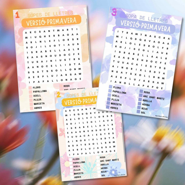 Sopa de lletres: Primavera!