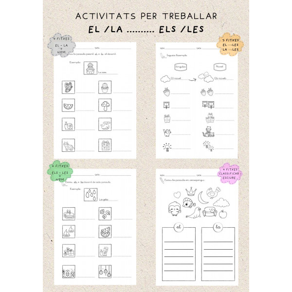 15 Fitxes per treballar            EL - LA ____ LES - ELS