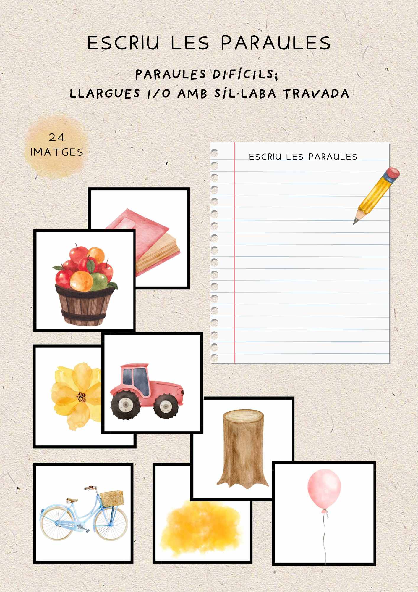 Escriptura paraules amb síl·laba travada