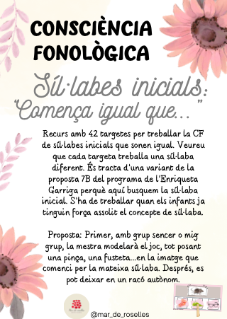 Consciència fonològica: síl·labes inicials "Comença igual que..." (català)