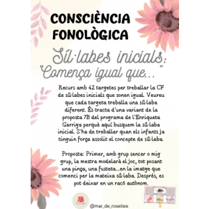 Consciència fonològica: síl·labes inicials "Comença igual que..." (català)