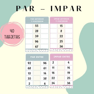 Tarjetas par - impar