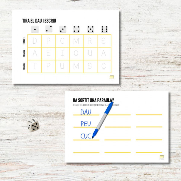 Proposta lectoescriptura. Paraules amb el dau.