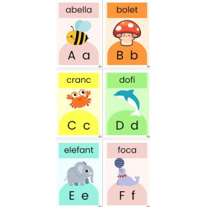 Abecedari il·lustratiu multicolor