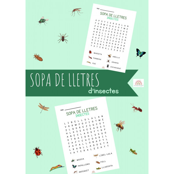 Sopa de lletres d'insectes