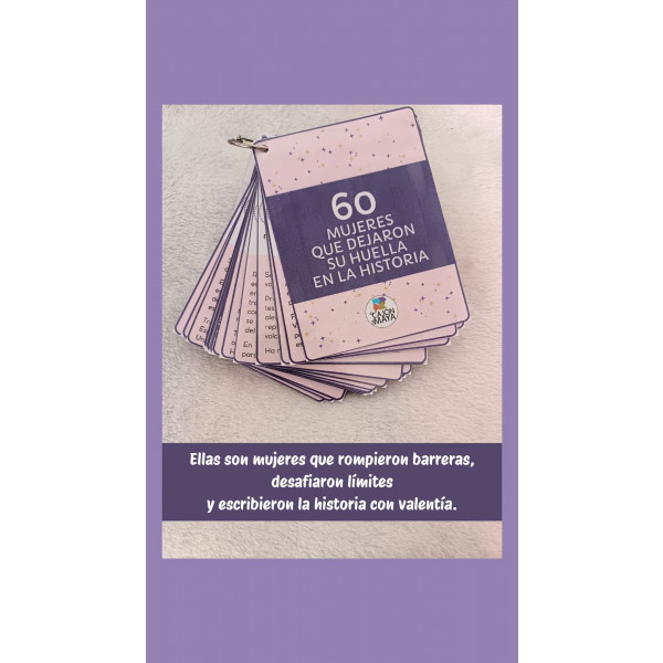 60 mujeres que hicieron historia (tarjetero con información)