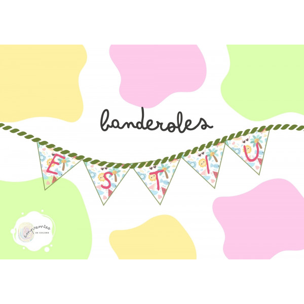 BENVINGUT ESTIU: BANDEROLES PER L'AULA.