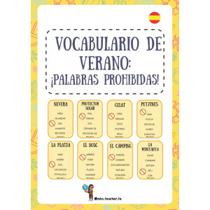 Vocabulario de verano: Paraules Tabú