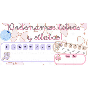 Ordenamos letras y sílabas en mayúscula- primavera