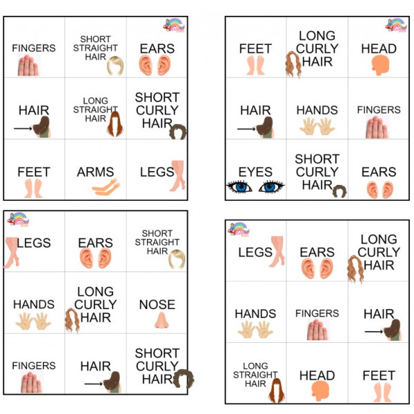 BINGO PARTS OF THE BODY
