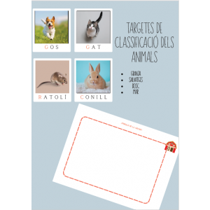 Targetes dels animals per classificar hàbitat